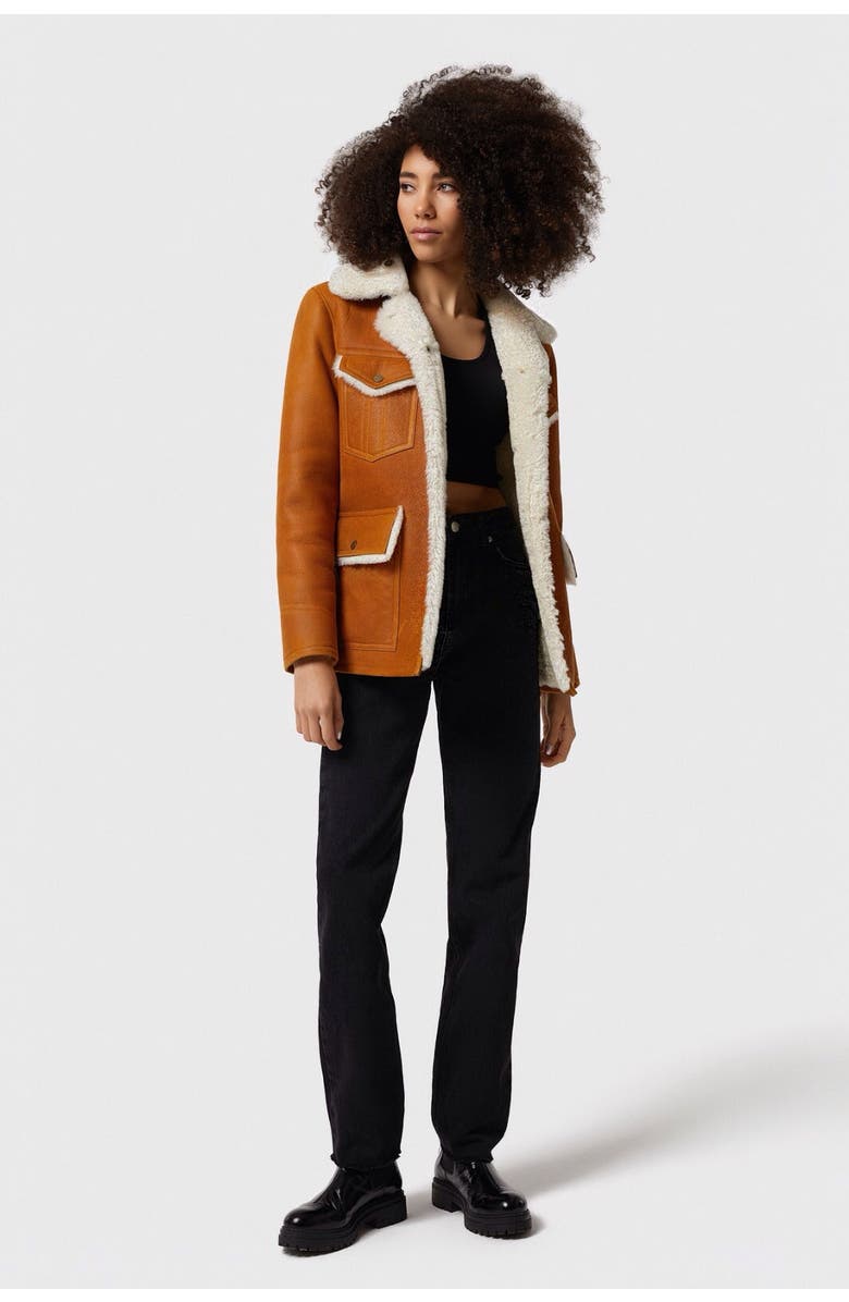 Furniq UK Evangeline Shearling Coat, Alternate, color,