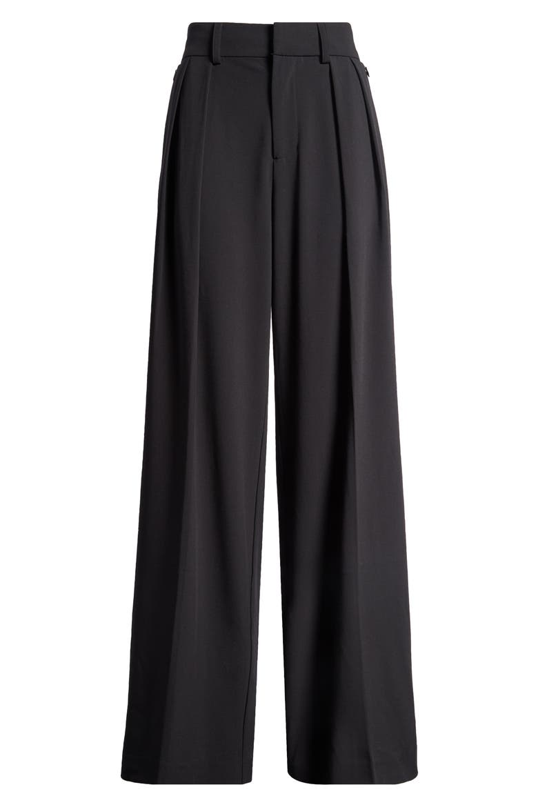 Good '90s Suiting Pleated Wide Leg Pants, Alternate, color, BLACK001