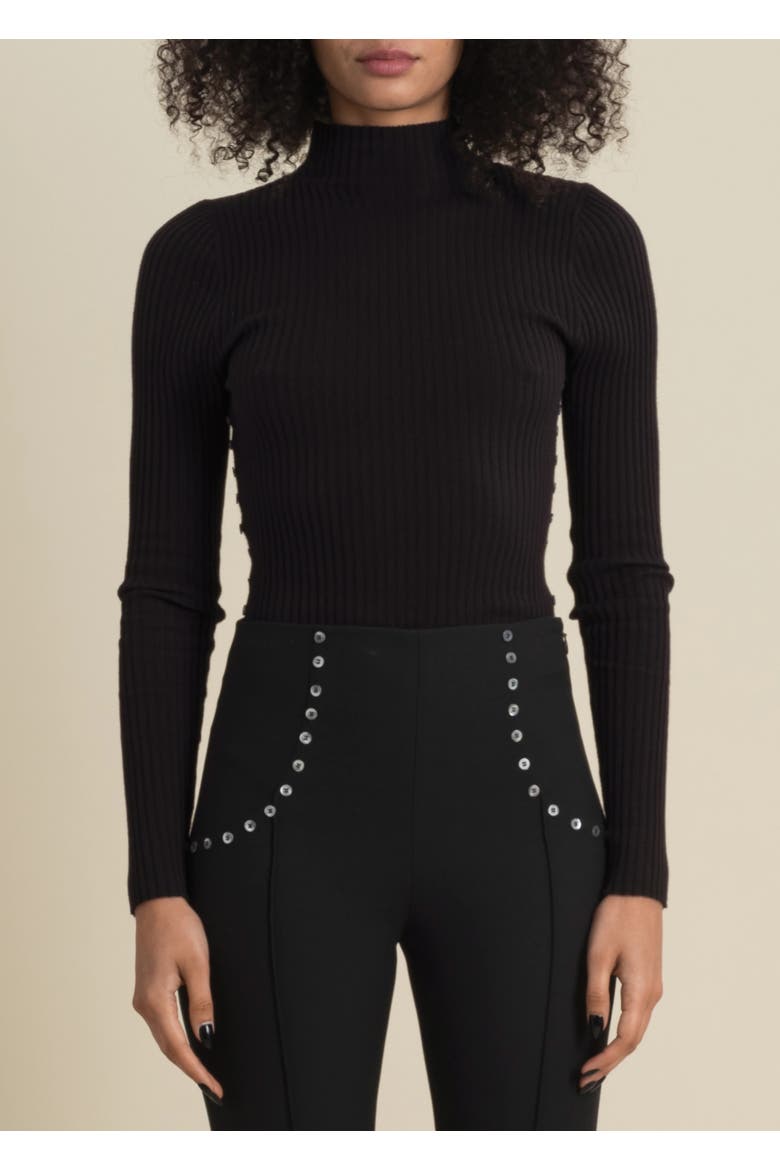Benjamin Soft Silk-Blend Mock-Neck Sweater, Main, color, Black