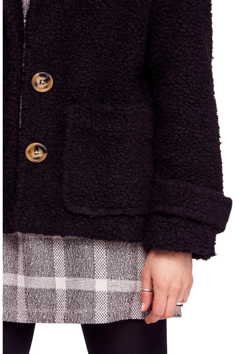 So Soft Teddy Coat, Alternate, color, BLACK