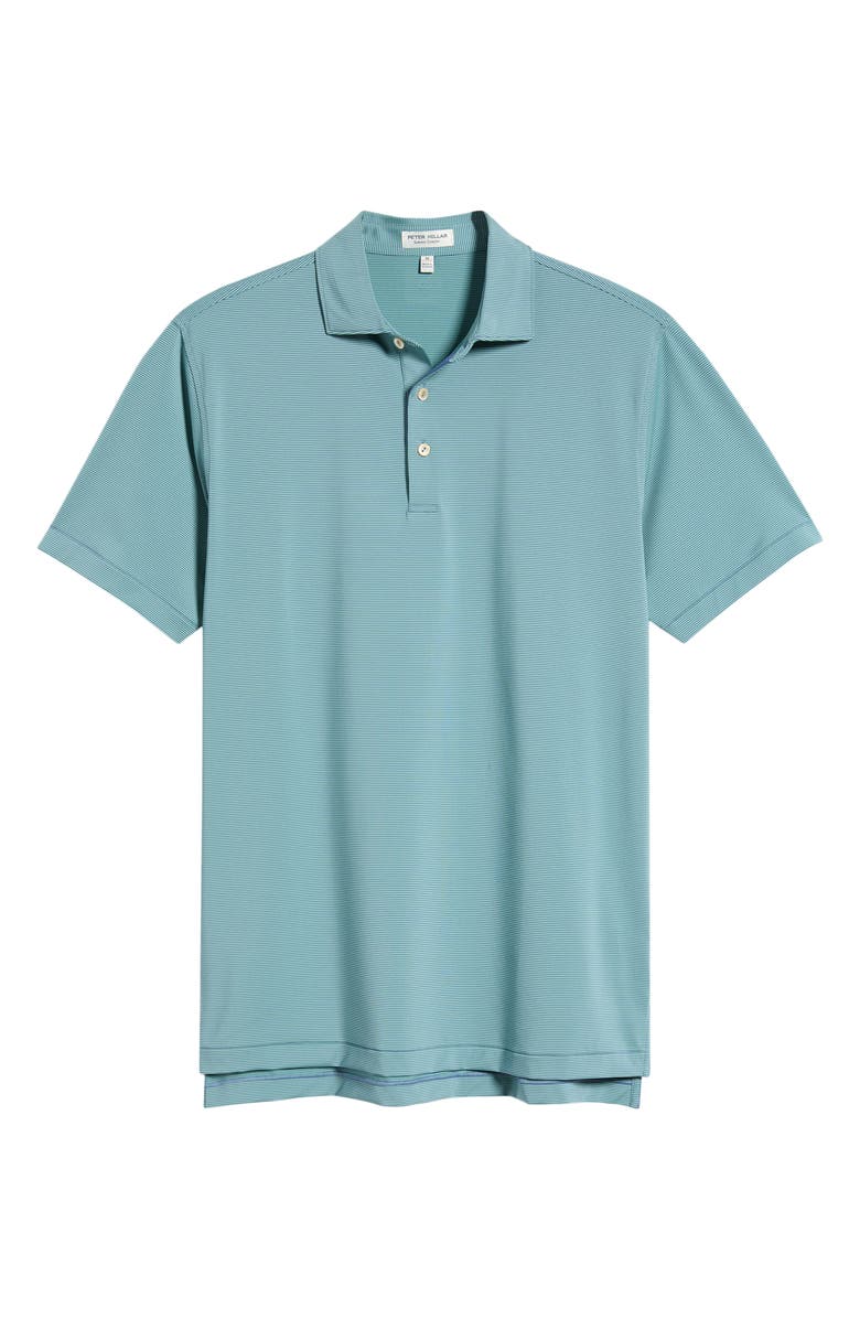 Peter Millar Jubilee Summer Comfort Performance Jersey Polo, Alternate, color, Bali Blue / Fresh Mint