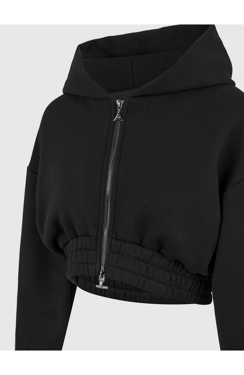 Manière De Voir Josiane Relaxed Zip Through Hoodie, Alternate, color, Black