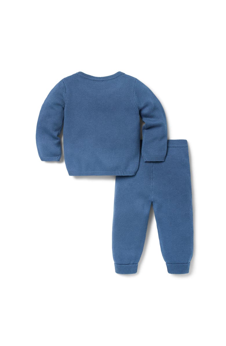 Janie and Jack Baby Cable Knit Matching Set, Alternate, color, Blue