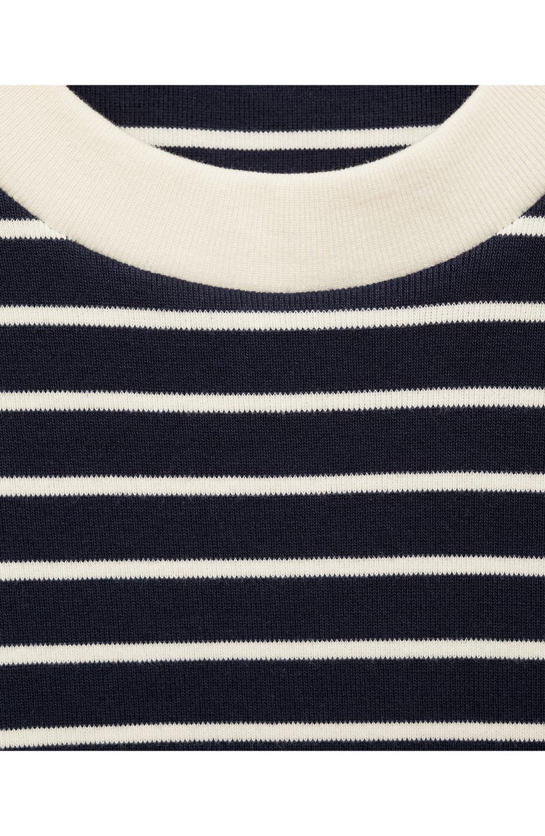 MANGO Stripe Cotton T-Shirt, Alternate, color, Dark Navy