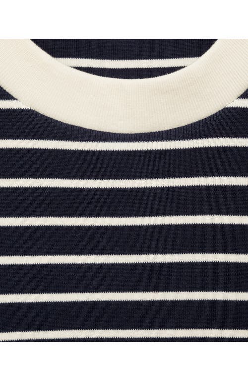 Mango Stripe Cotton T-shirt In Black