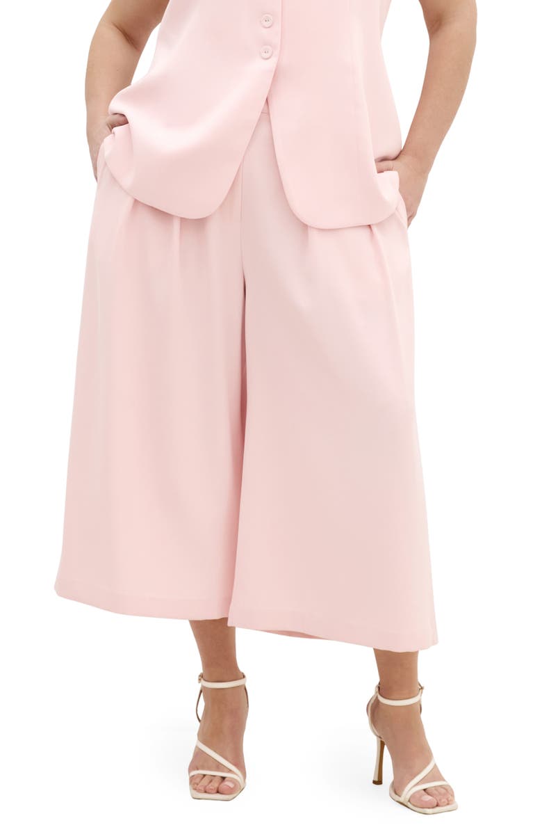 City Chic Abbie Crop Wide Leg Pants, Main, color, Heavenly Pink