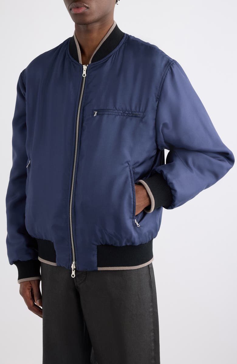 Dries Van Noten Volker Floral Reversible Satin Bomber Jacket, Alternate, color, Old Rose