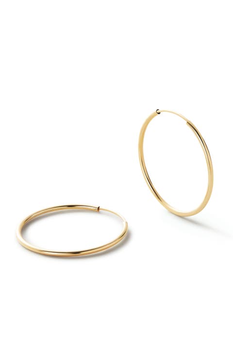 Small Gold Hoop Earrings - Gold Slim Hoops Large