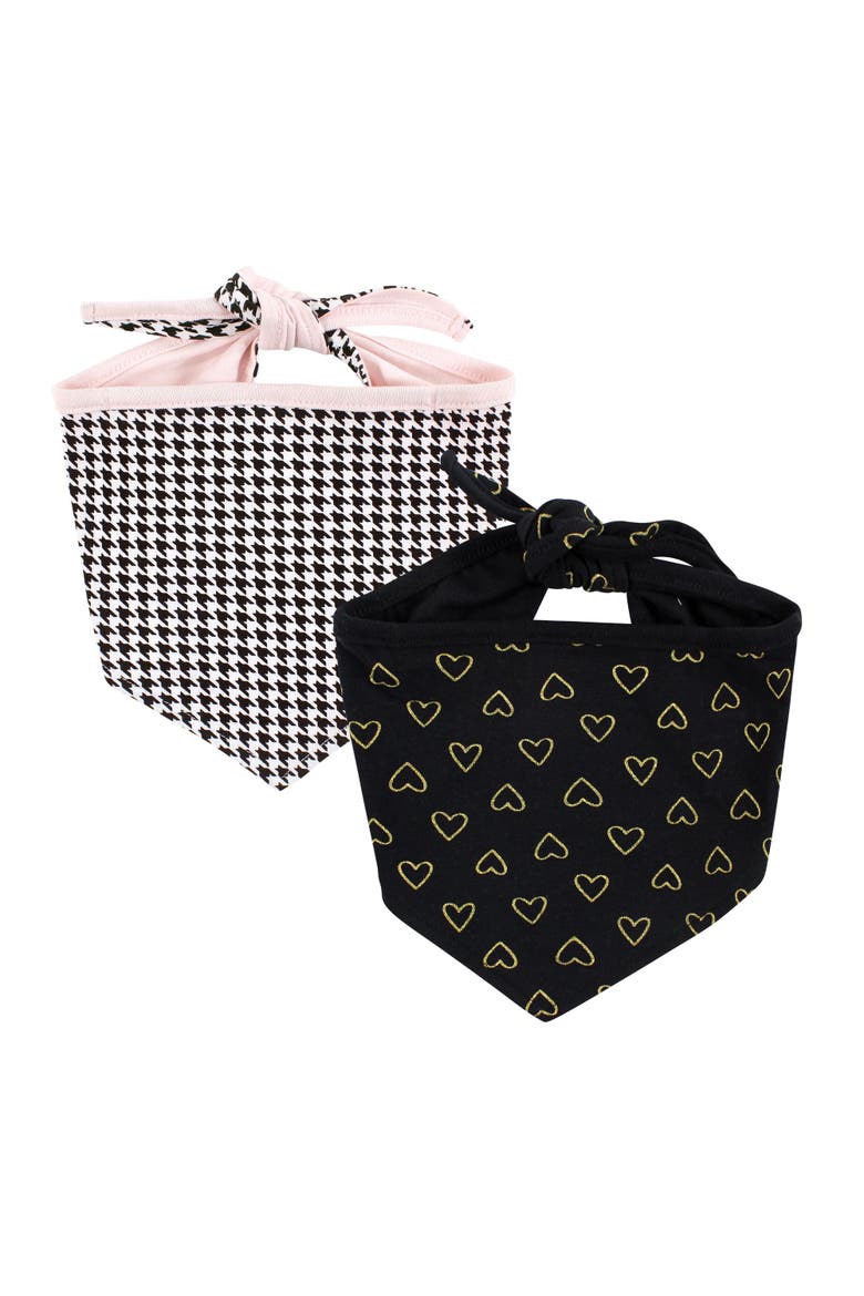 Reversible Pet Dog and Cat Bandana Bibs 2pk, Main, color, Houndstooth Hearts