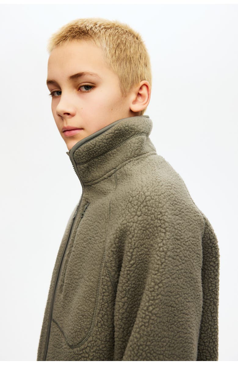 H&M Teddy Jacket, Alternate, color, Khaki Green