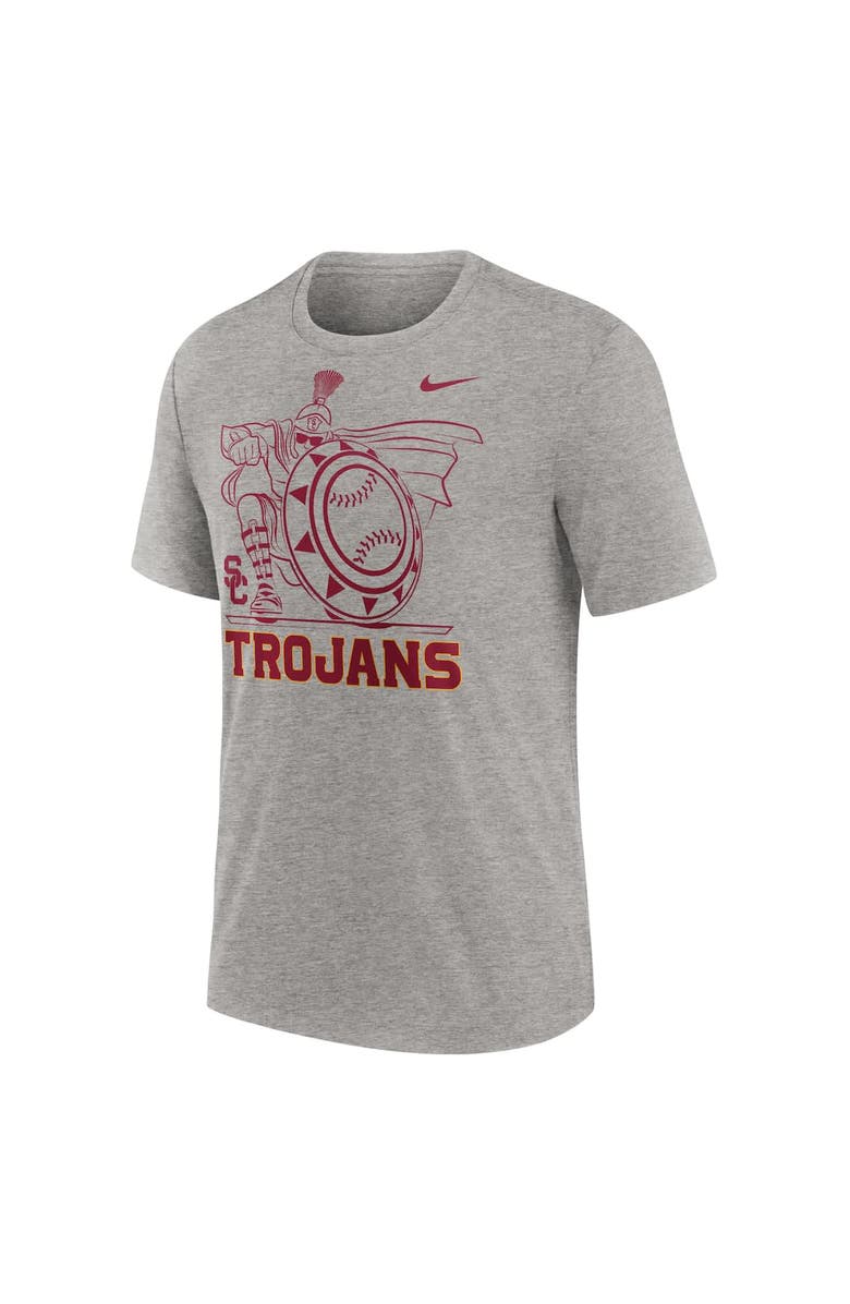 Nike Men's Nike Heather Gray USC Trojans Campus Local Tri-Blend T-Shirt, Alternate, color, Heather Gray