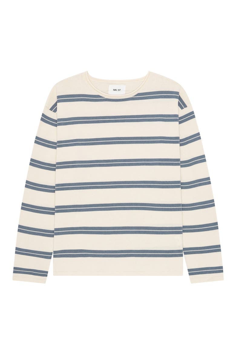 Sailor Crew Striped Organic Cotton Sweater, Alternate, color, IVORY