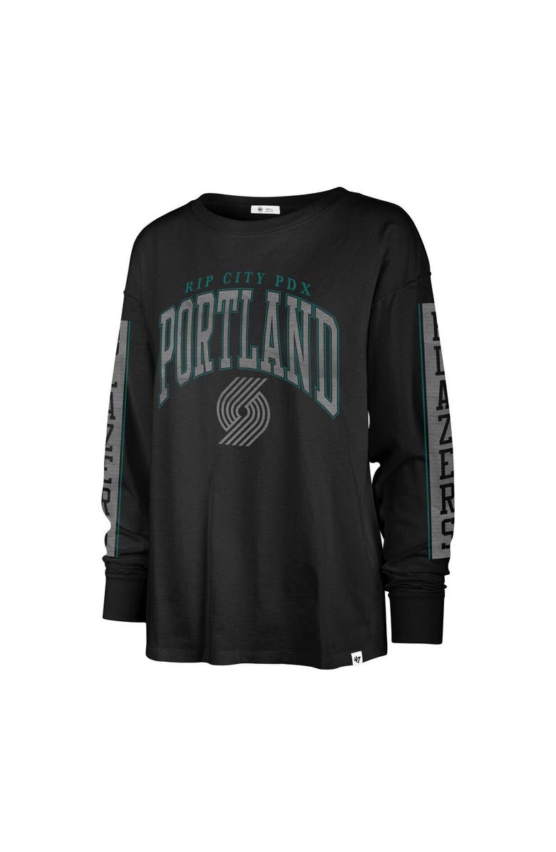 '47 Women's '47 Black Portland Trail Blazers City Edition SOA Long Sleeve T-Shirt, Alternate, color, 