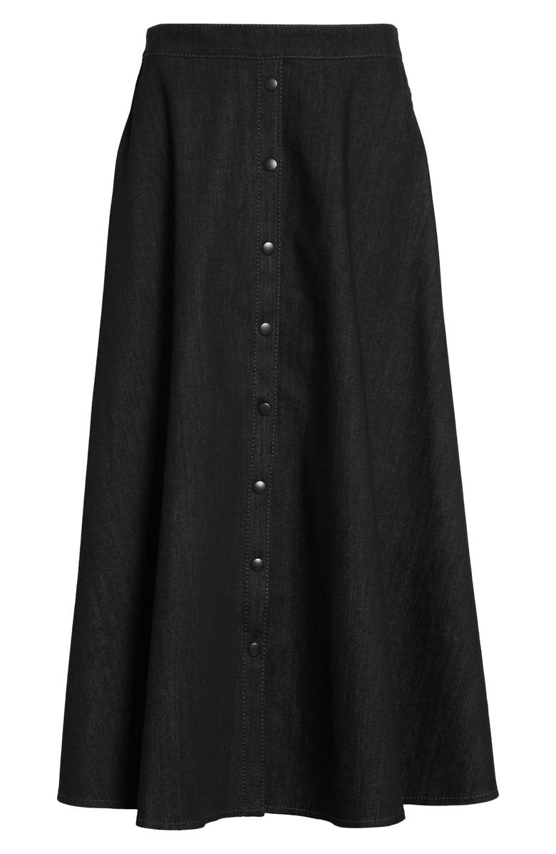 Akris punto Stretch Denim A-Line Skirt, Alternate, color, Black Denim