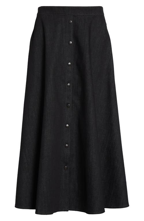 Akris Punto Stretch Denim A-line Skirt In Black