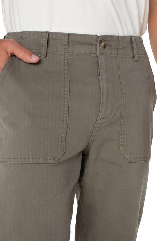 Liverpool Los Angeles Stretch Cotton Utility Pants In Pewter Green