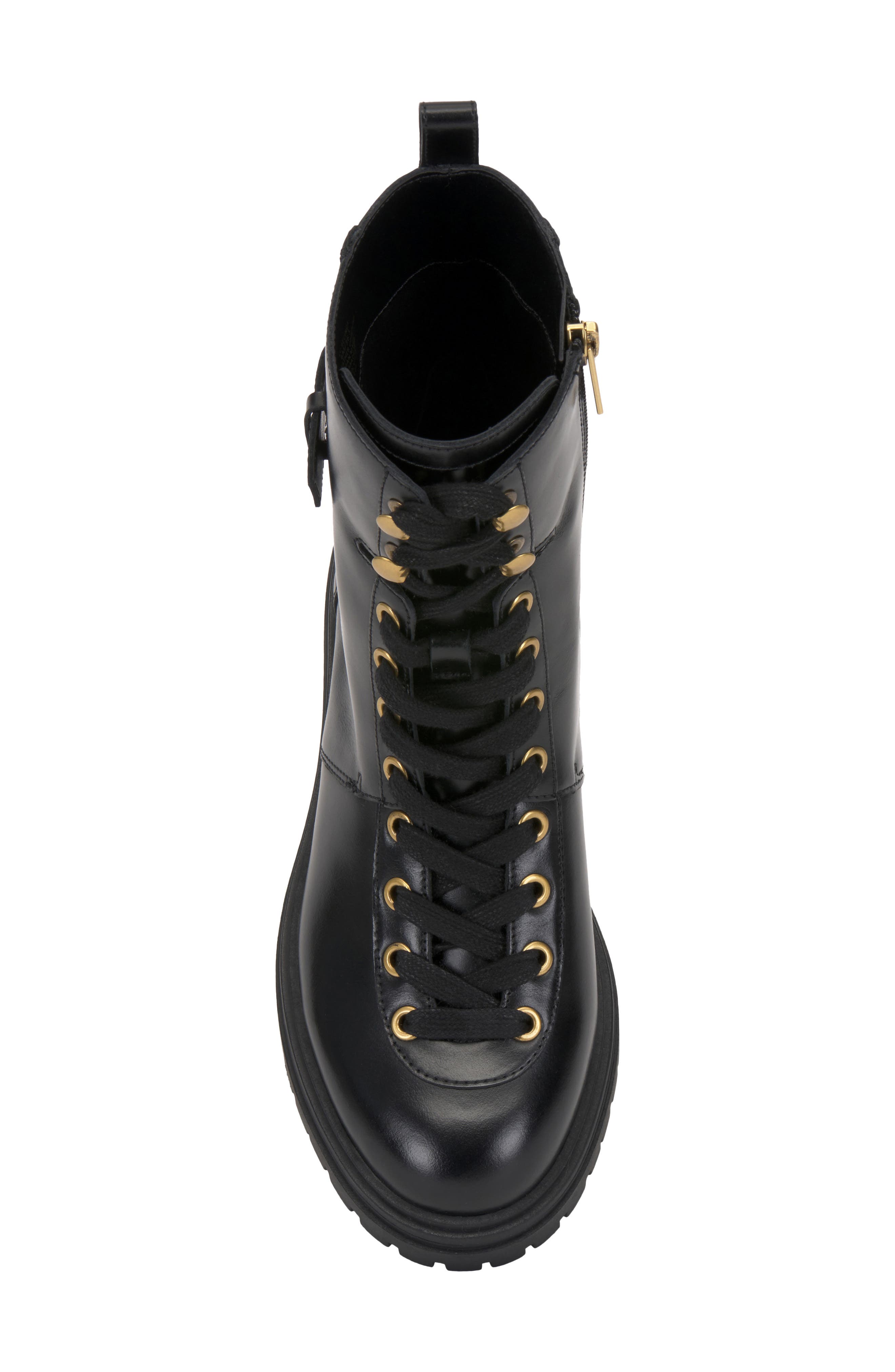 Becinda Leather Combat Boot, Alternate, color, BLACK