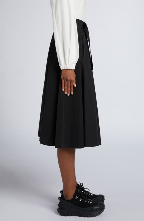 Moncler Logo-patch Belted-waist Skirt In Black