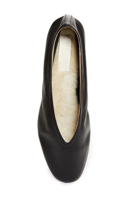 Le Monde Beryl Luna Genuine Shearling Lined Ballet Flat In Black