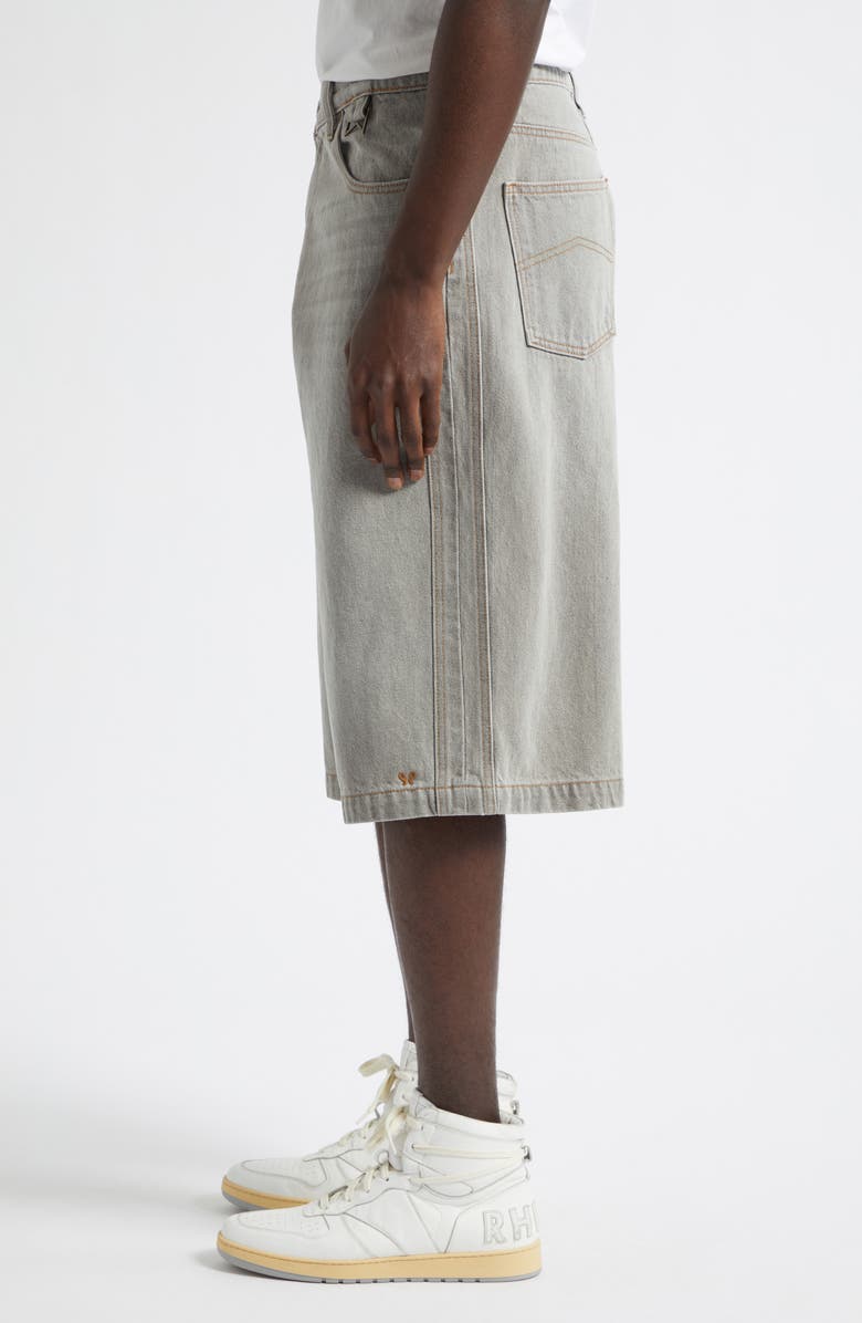 Rhude Baggy Traxedo Denim Shorts, Alternate, color, Liberty Grey