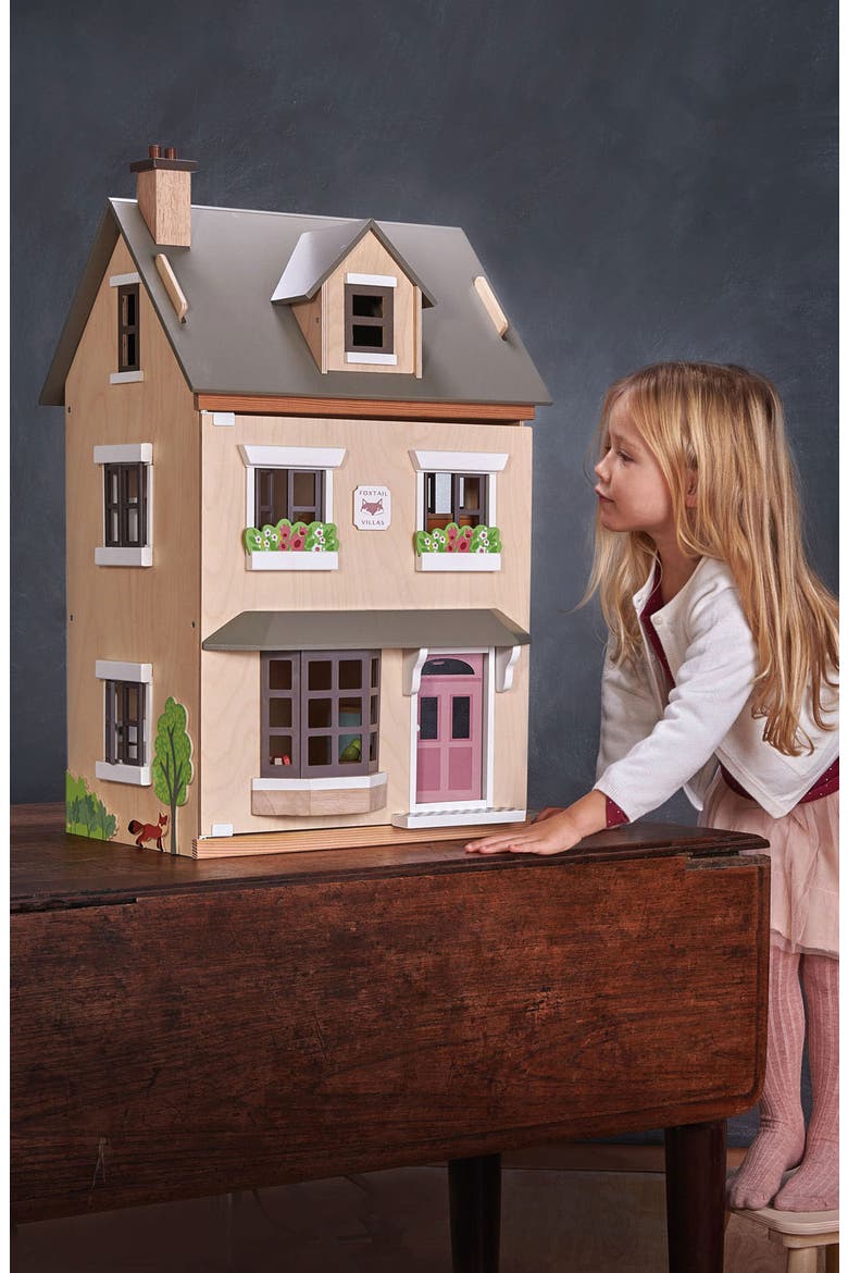 Foxtail Villa Dollhouse, Alternate, color, BEIGE