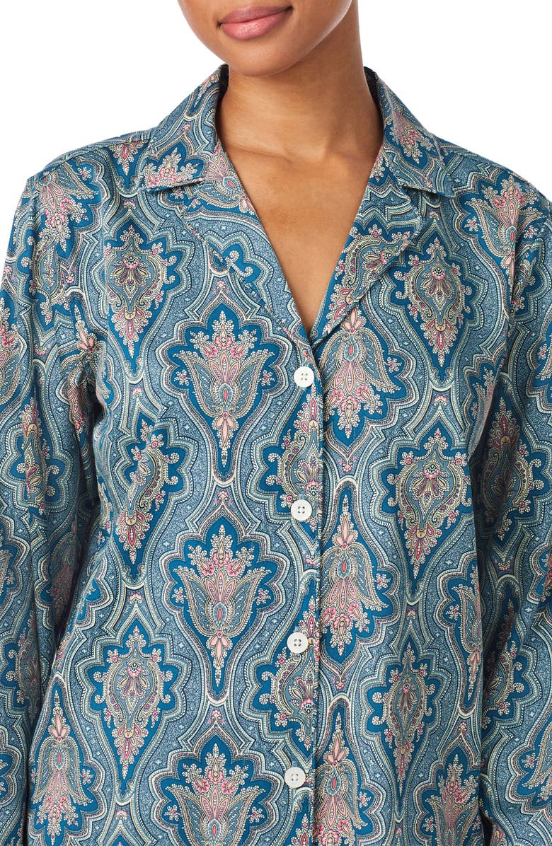 Lauren Ralph Lauren Print Cotton Blend Pajamas, Alternate, color, Blue/ Turquoise