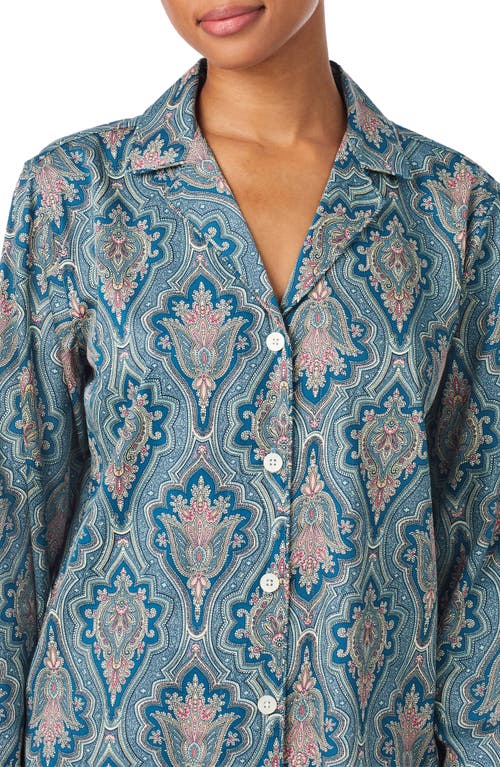 Ralph Lauren Lauren  Print Cotton Blend Pajamas In Blue