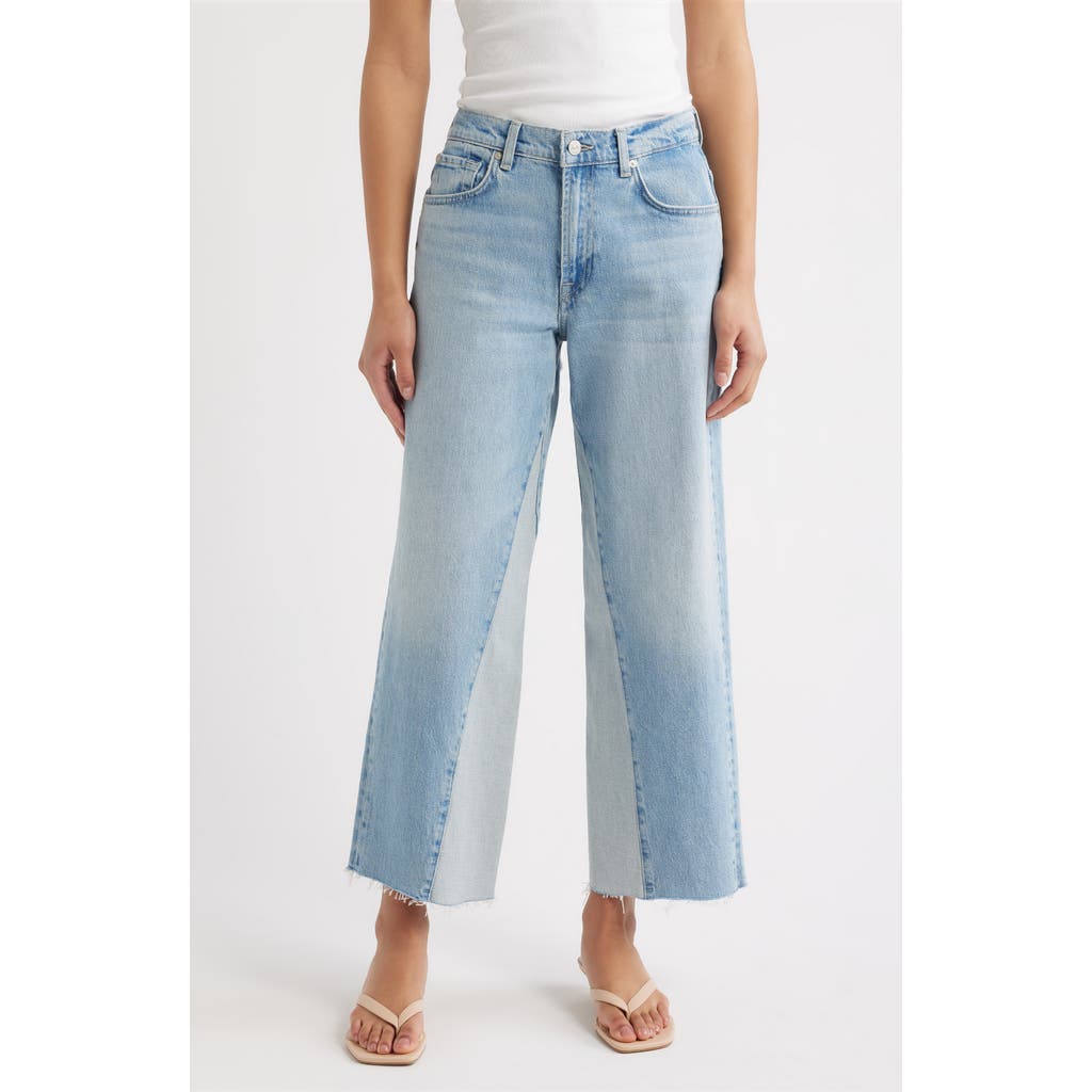 7 For All Mankind Stovepipe Two-Tone High Waist Ankle Straight Leg Jeans in Seabreeze at Nordstrom, Size 30