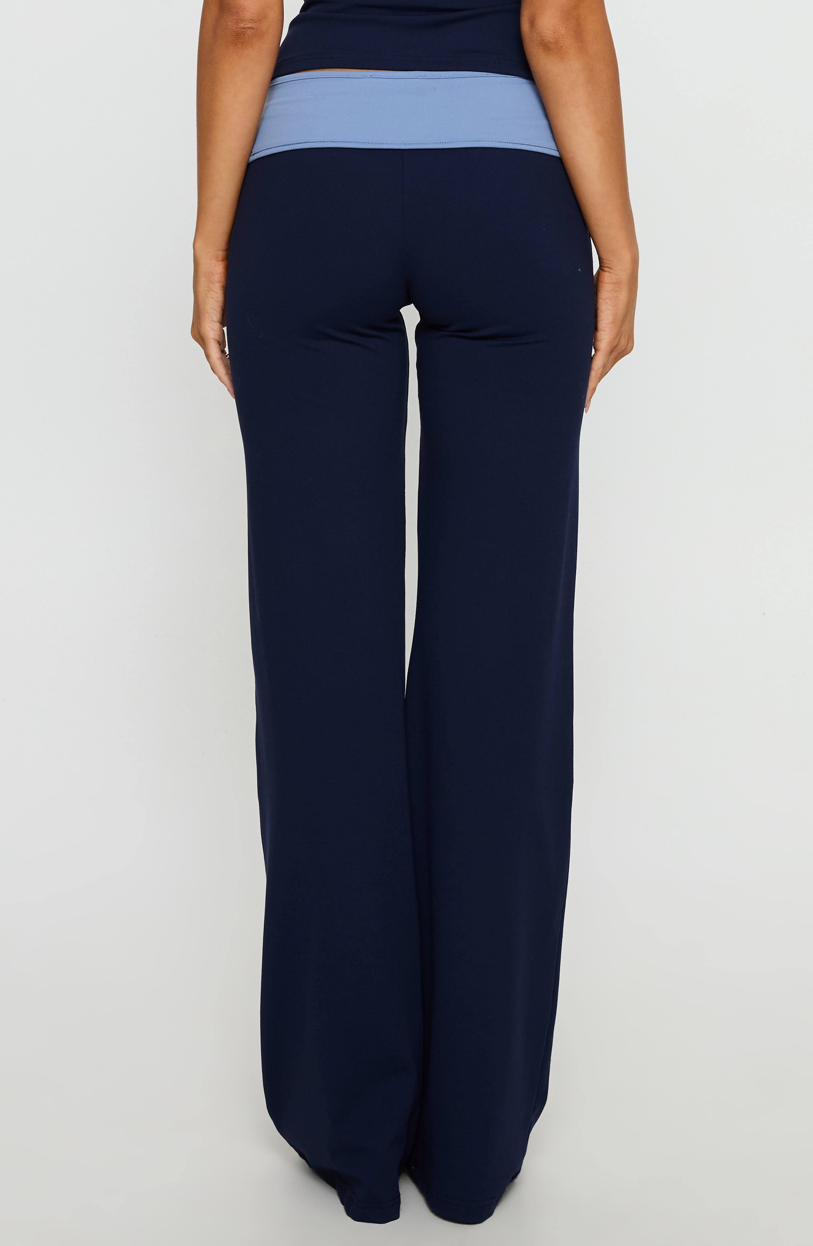 Kobee Contrast Waist Flare Jersey Pants - image 2