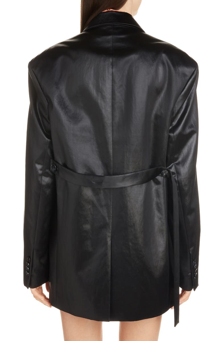 Acne Studios Jill Shiny Cotton Blend Blazer, Alternate, color, 