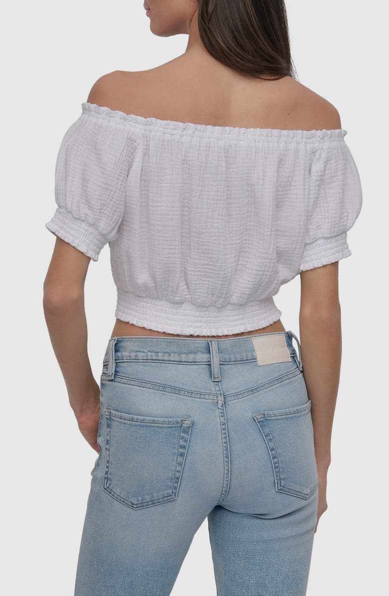 DKNY Jeans Off the Shoulder Crop Top, Alternate, color,