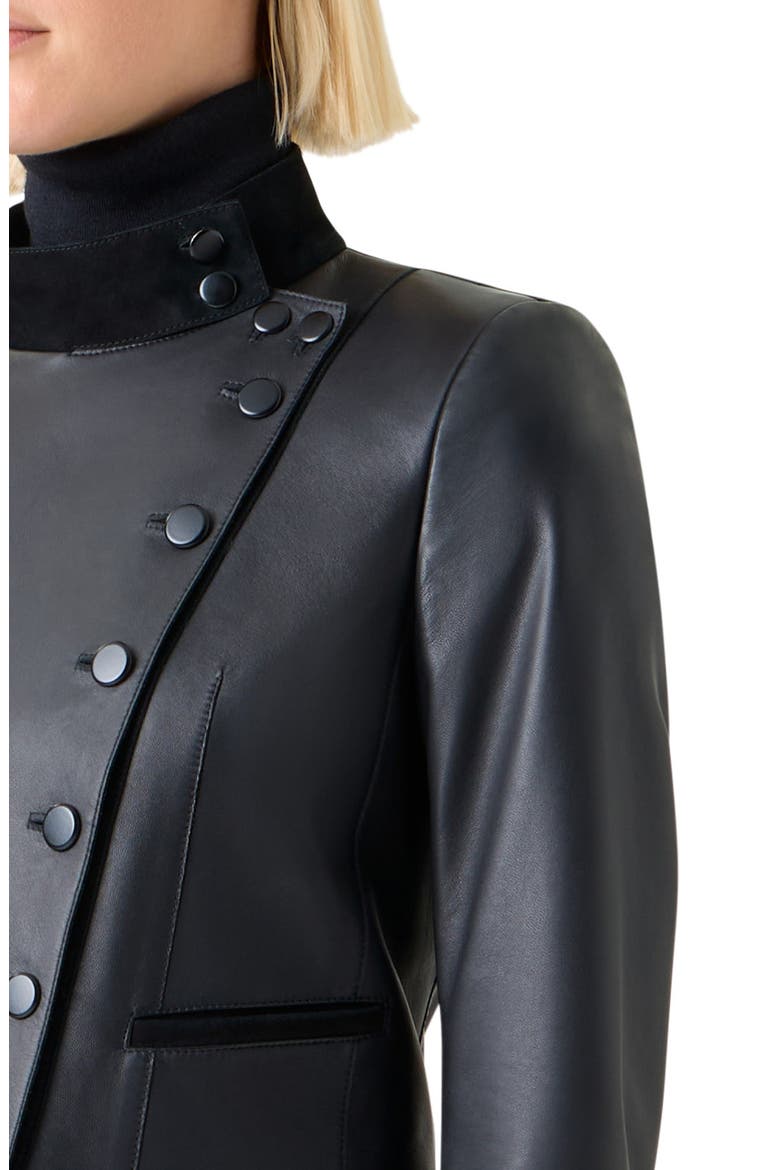 Dean Leather Captain's Jacket, Alternate, color, BLACK