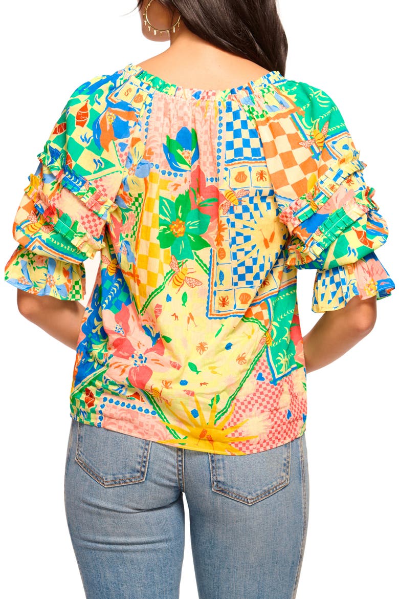 Garden Lula Off the Shoulder Top, Alternate, color, GARDEN PRINT