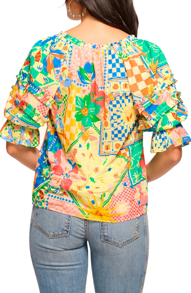 Ramy Brook Garden Lula Off the Shoulder Top, Alternate, color, Garden Print