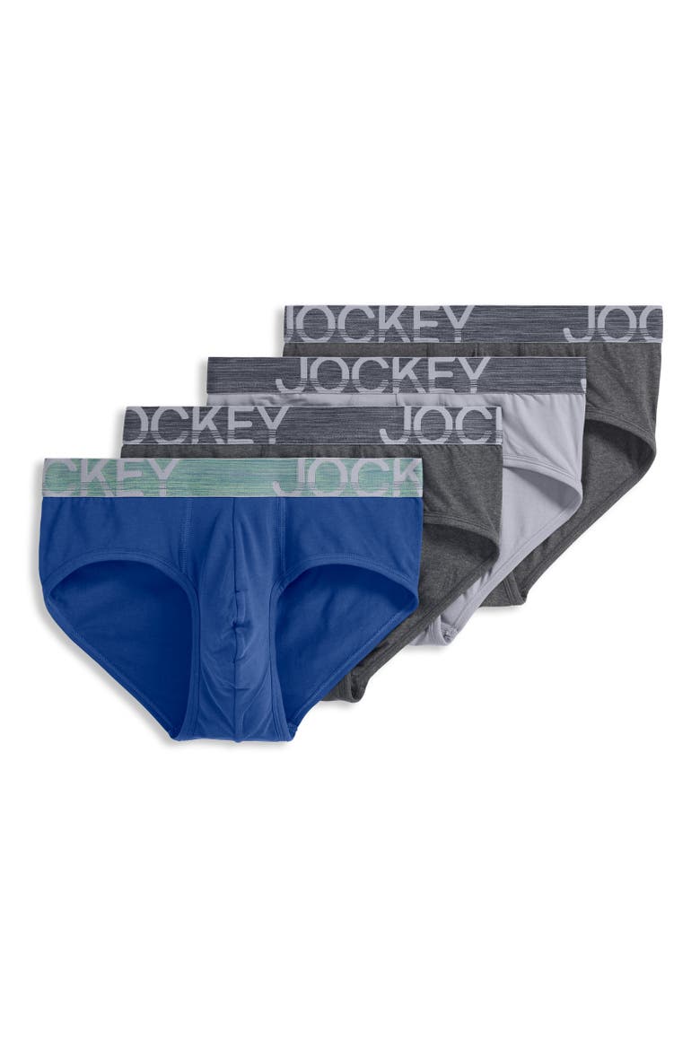 Mens ActiveStretch Brief - 4 Pack, Main, color, Charcoal Heather/Marina Blue