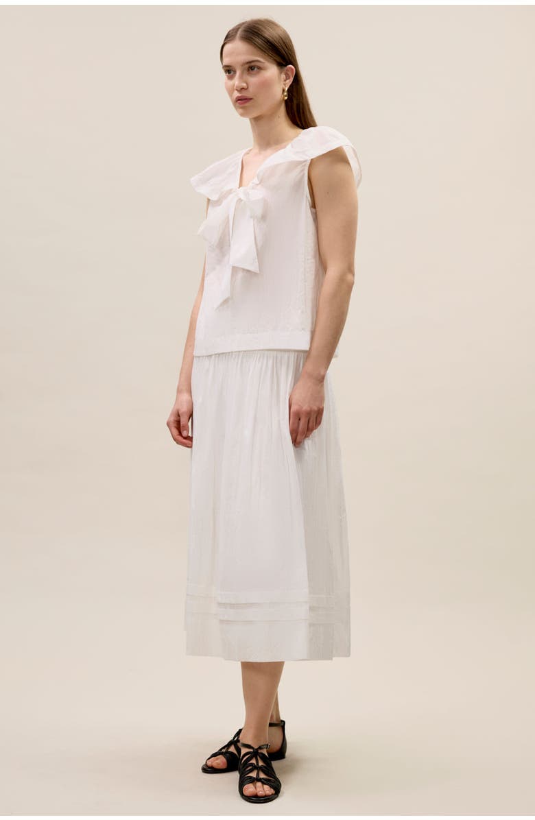 Rebecca Taylor Marietta Crinkle Top, Alternate, color, Milk