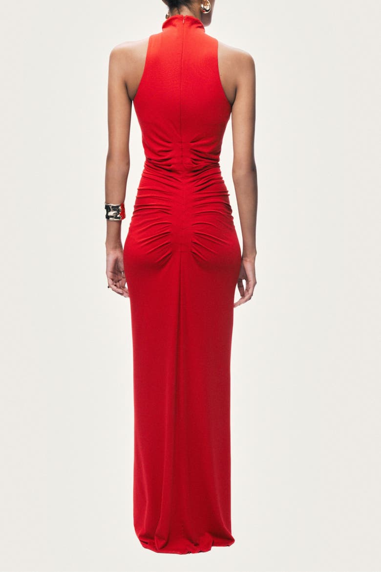 Sleeveless Ruched Maxi Dress, Alternate, color, Red