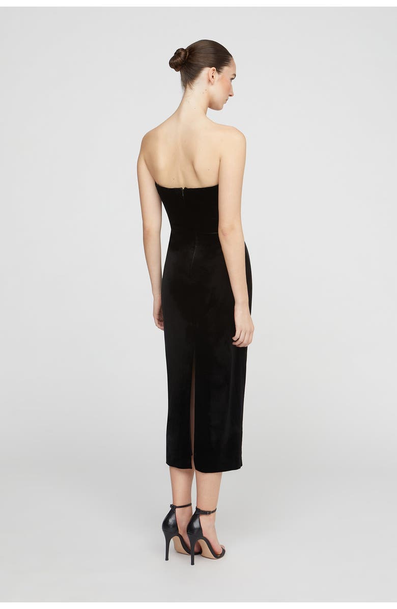 HALSTON Imara Velvet Midi Dress, Alternate, color, Black