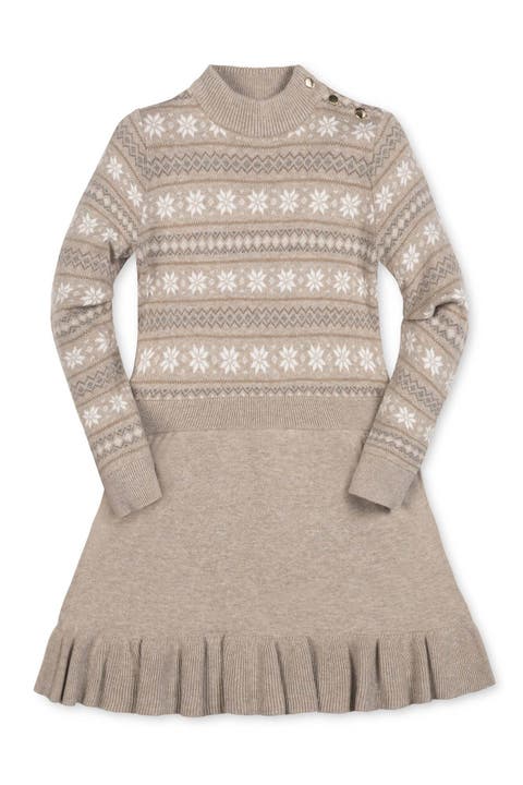 Kids' Organic Mock Neck Flounce Sweater Dress