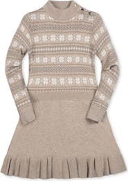 Hope & Henry Kids' Organic Mock Neck Flounce Sweater Dress