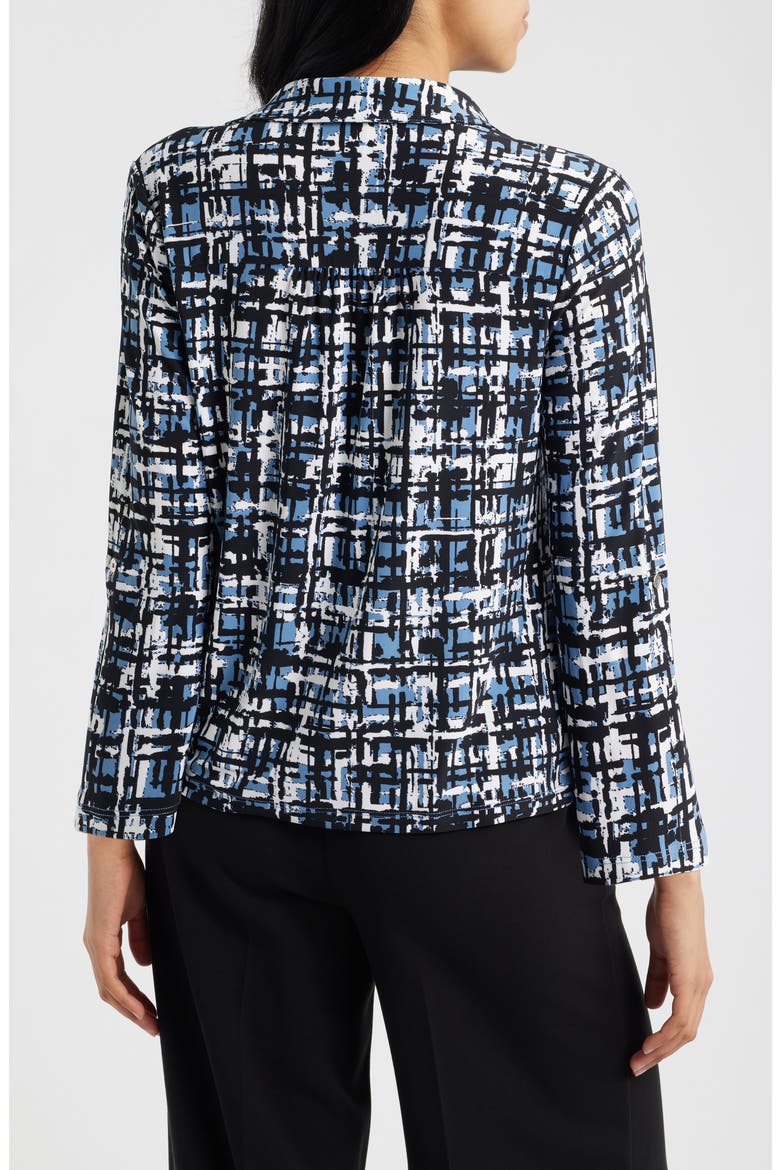 Print Roll-Tabbed Button Front Shirt, Alternate, color, DUTCH BLUE MULTI
