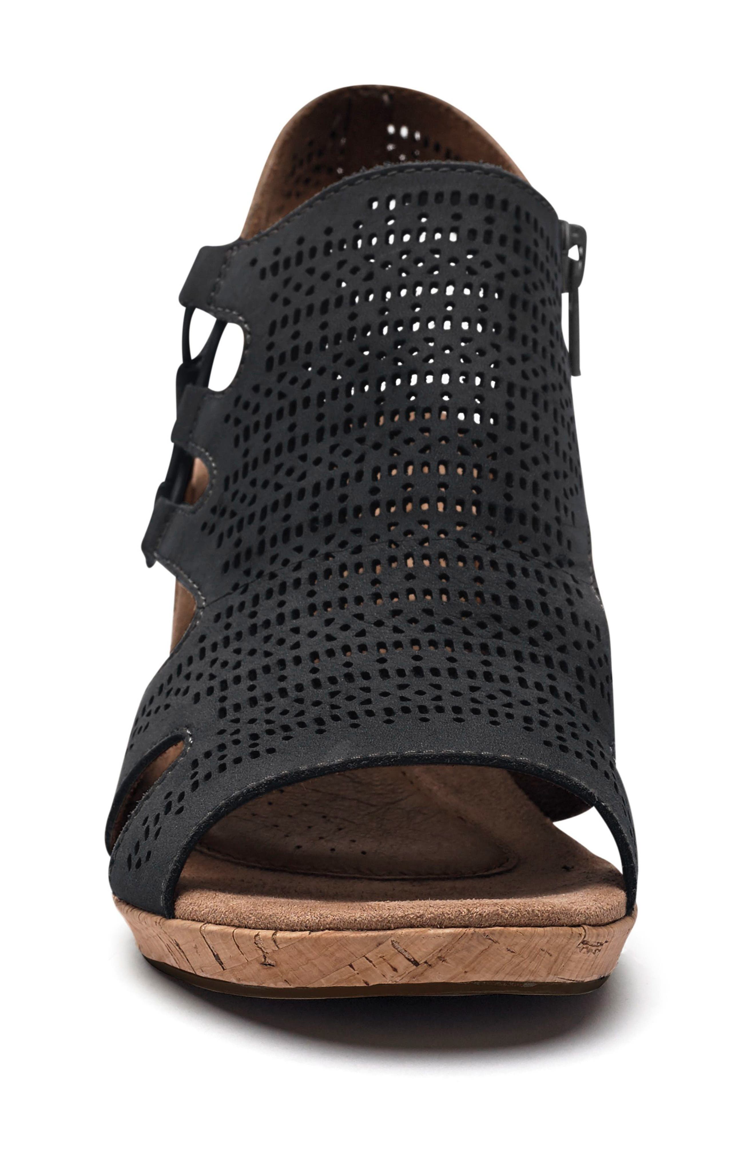 Rockport Cobb Hill Janna Perforated Wedge Sandal, Alternate, color, 