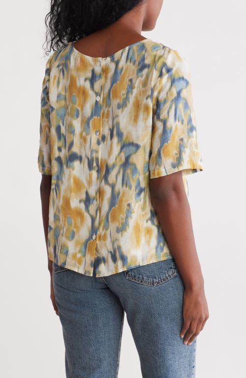 Shop Vince Camuto Lawn Abstract Print Boxy Top In Windsor Moss Watercolor