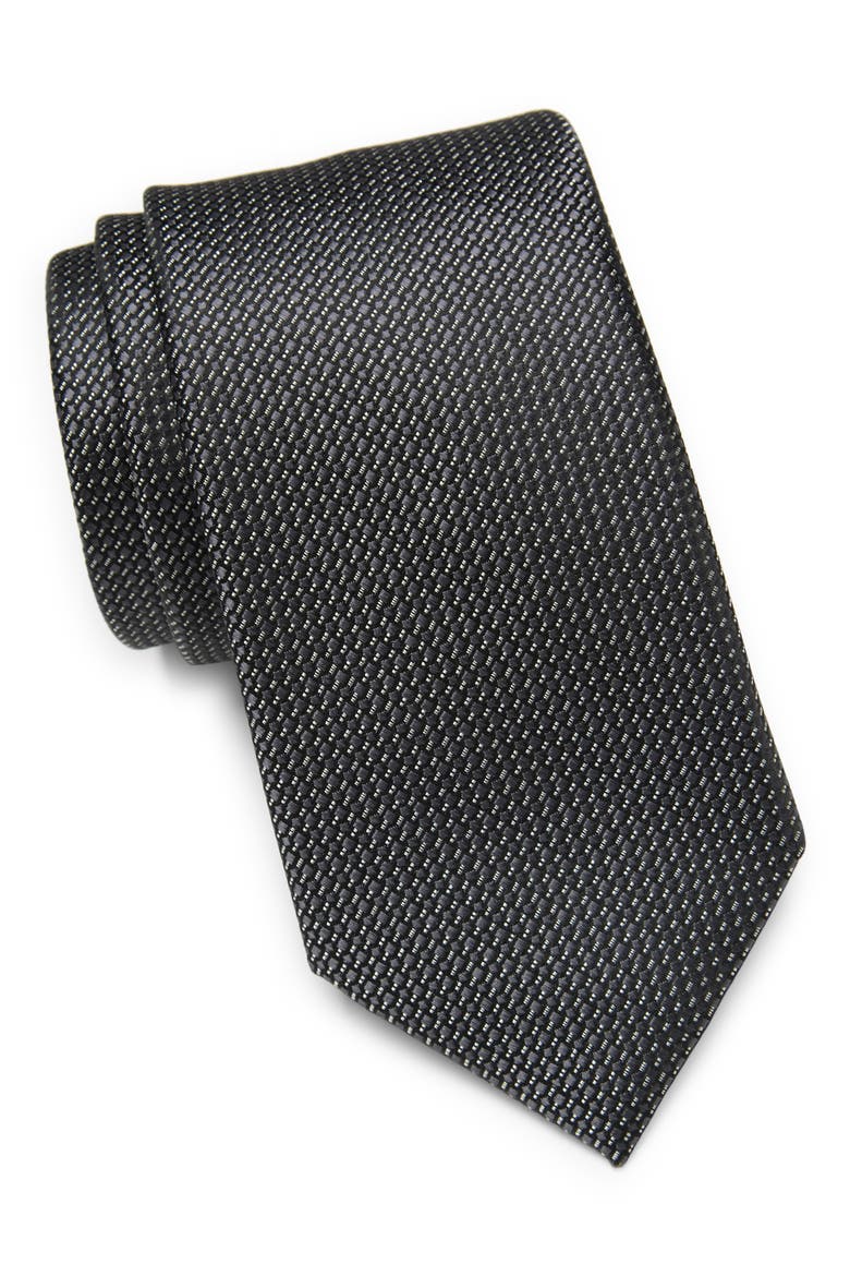 Chantel Mini Silk Tie, Main, color, BLACK