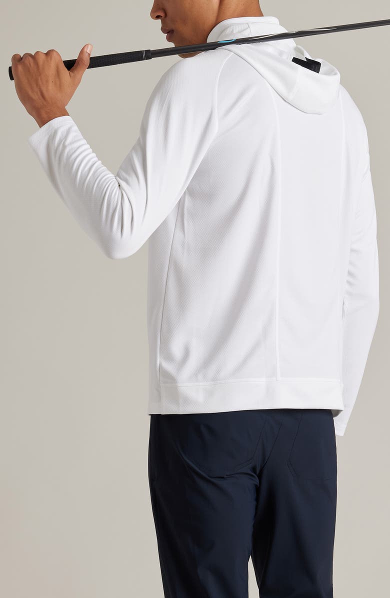 Rhone Clubhouse Performance Quarter Zip Hoodie, Alternate, color, Bright White