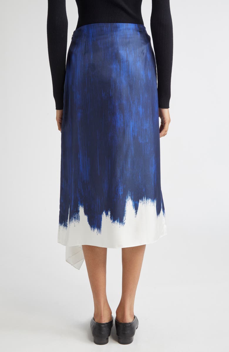 Proenza Schouler Amery Double Print Silk Twill Midi Skirt, Alternate, color, Cobalt Multi