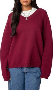 EDIKTED Martha Oversize V-Neck Sweater