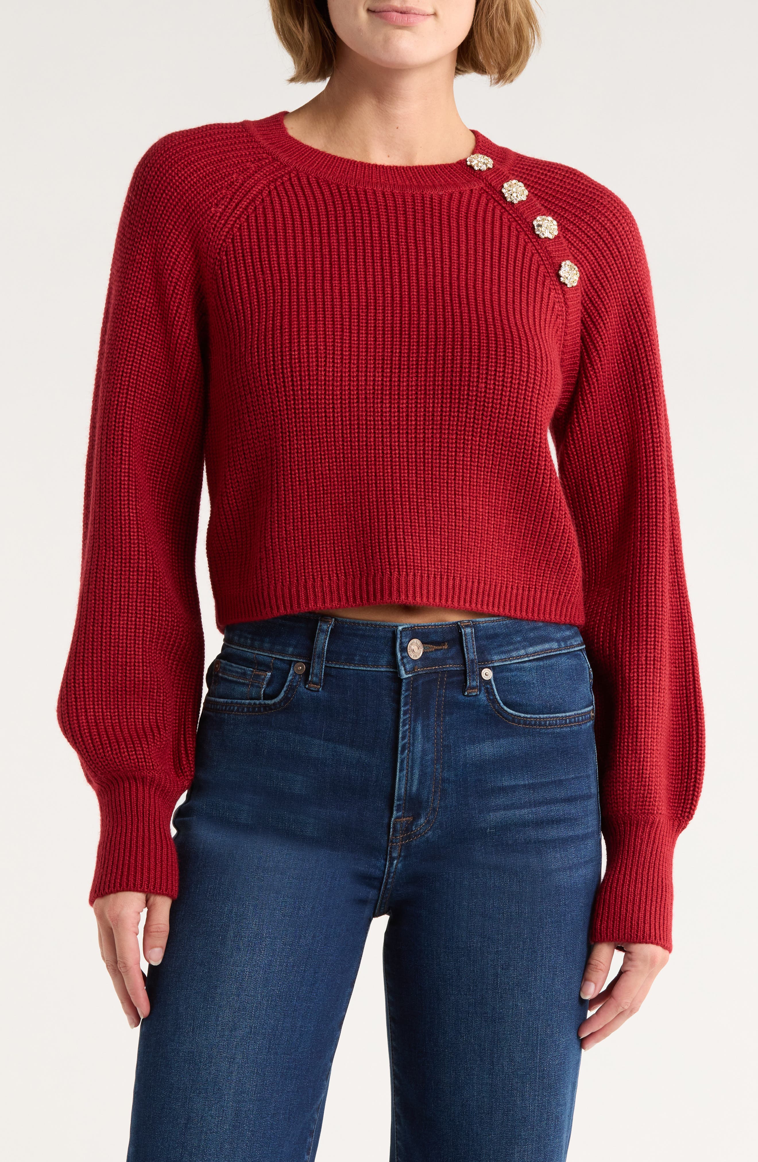 Cinq à Sept Keren Button Shoulder Sweater