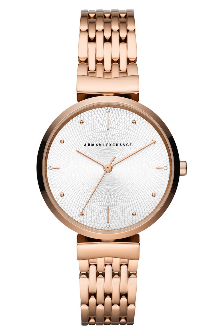 T-Bar Three-Hand Bracelet Watch, 36mm, Main, color, ROSE GOLD