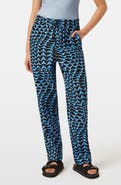 Scotch & Soda Metallic Stripe Print Cotton Blend Pull-On Pants